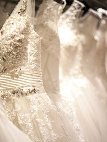 Over 200 sustainable wedding gowns in stock at budget conscious prices. Image shows the dresses