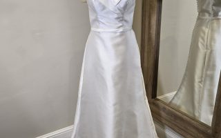 Ivory off the shoulder wedding dress