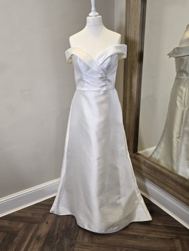 Ivory off the shoulder wedding dress