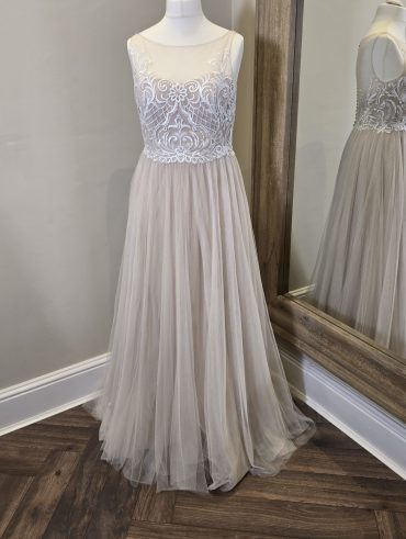 Mary's illusion neck wedding dress