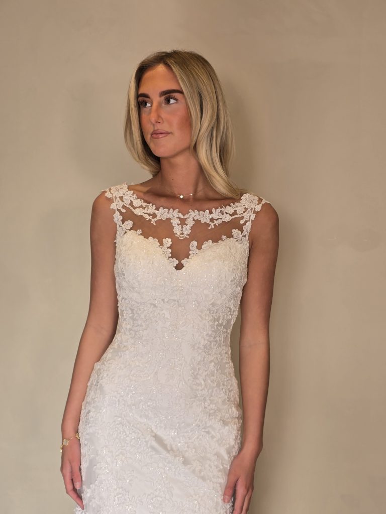 Stella York Illusion Neck Wedding Dress